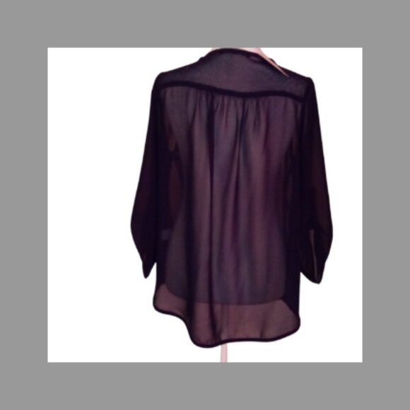 Women's Sheer Foreign Exchange Blouse - Picture 6 of 6